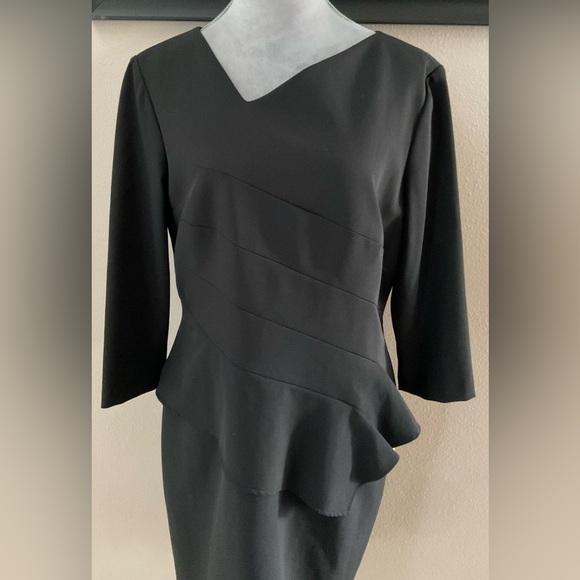 ANTONIO MELANI BLACK ISA DRESS SIZE 14 NEW WITH TAGS GOLDEN SOIRÉE - Picture 2 of 5